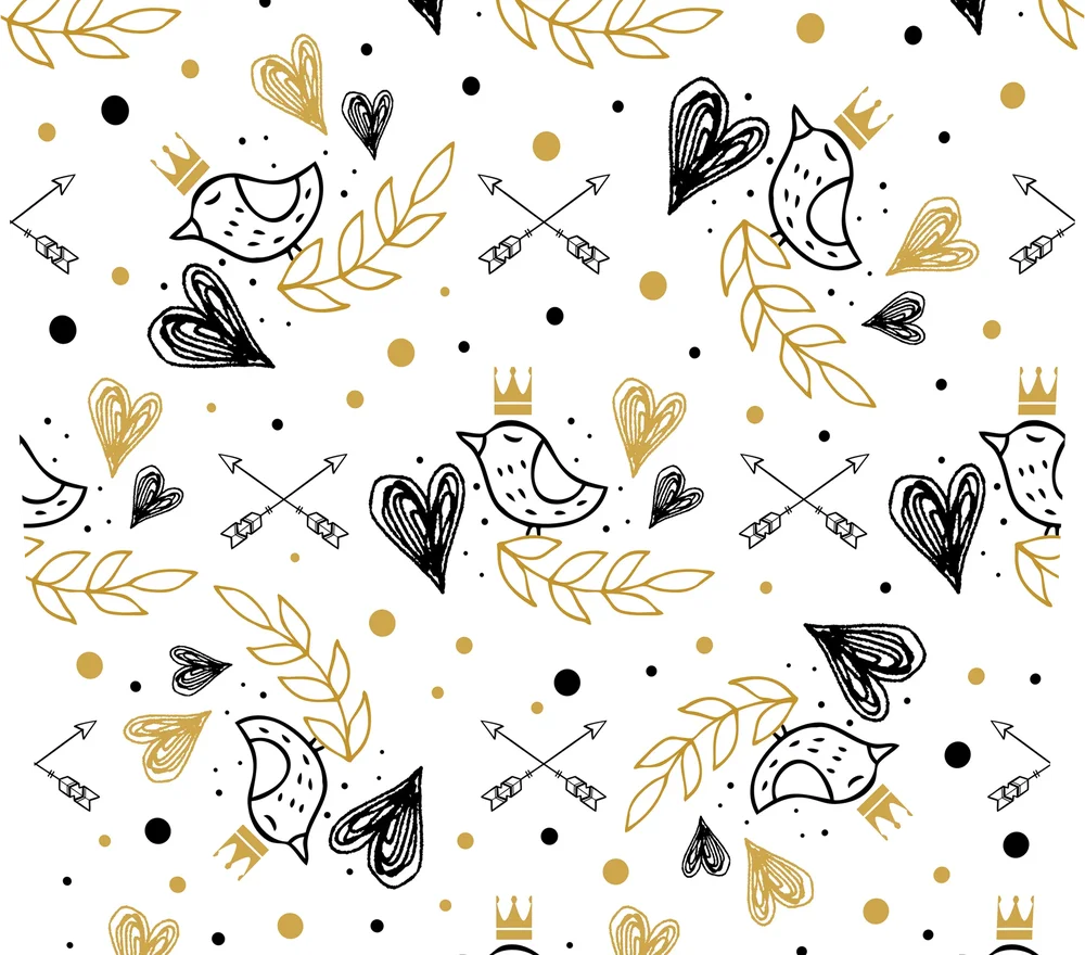 Royal Whimsy Birds And Hearts