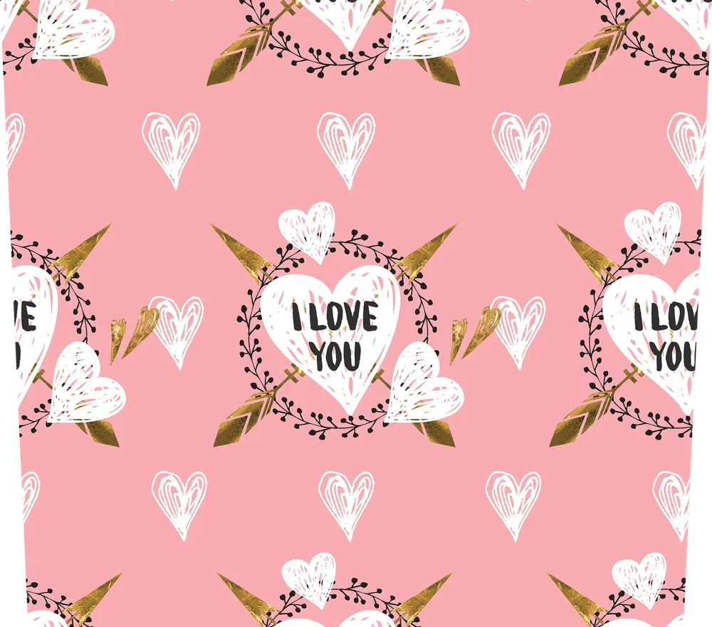 I Love You Floral Hearts Pattern