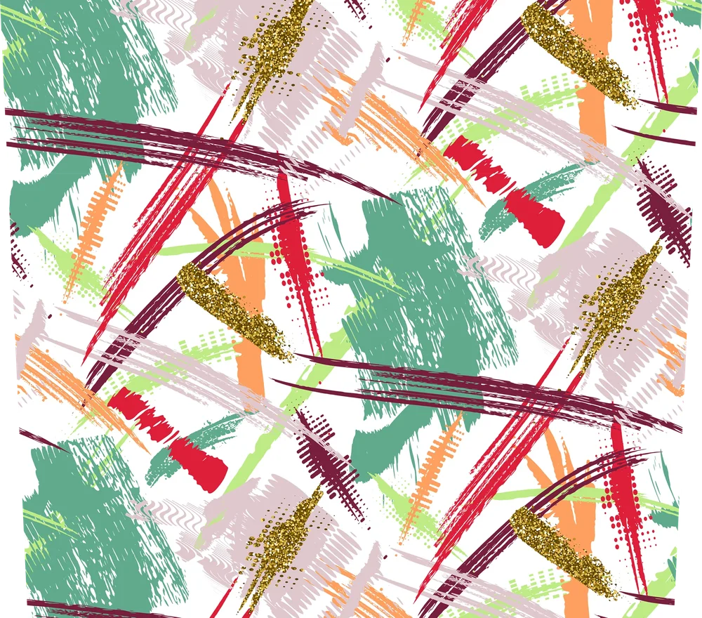 Abstract Brush Strokes Seamless Pattern — Multicolor Abstract