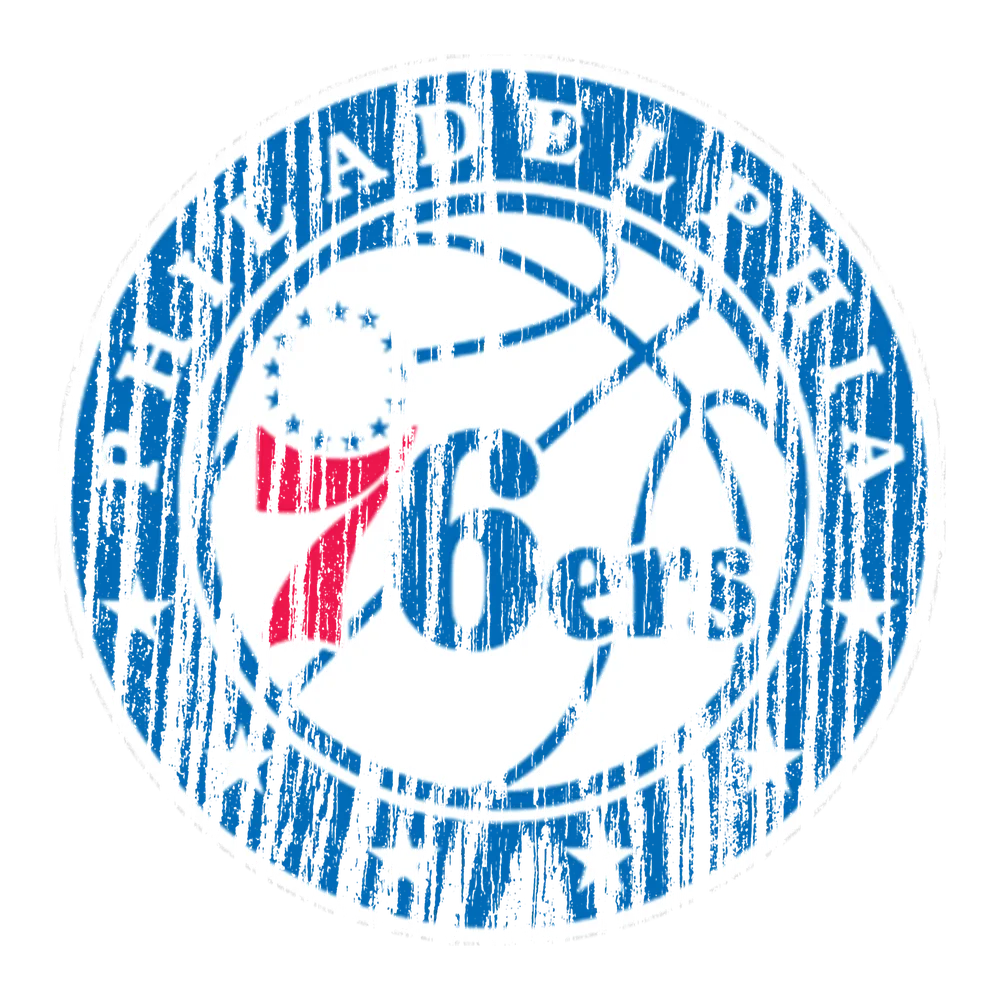 Philadelphia 76ers Distressed Wood Logo