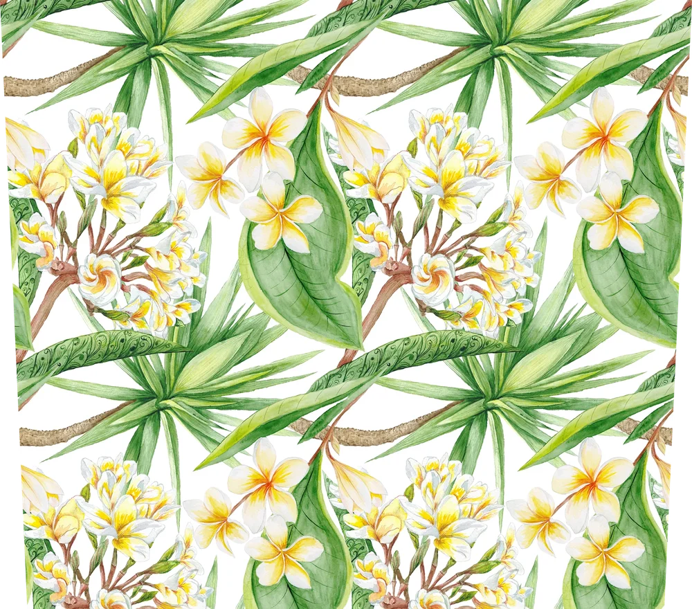 Tropical Yellow Flowers Seamless