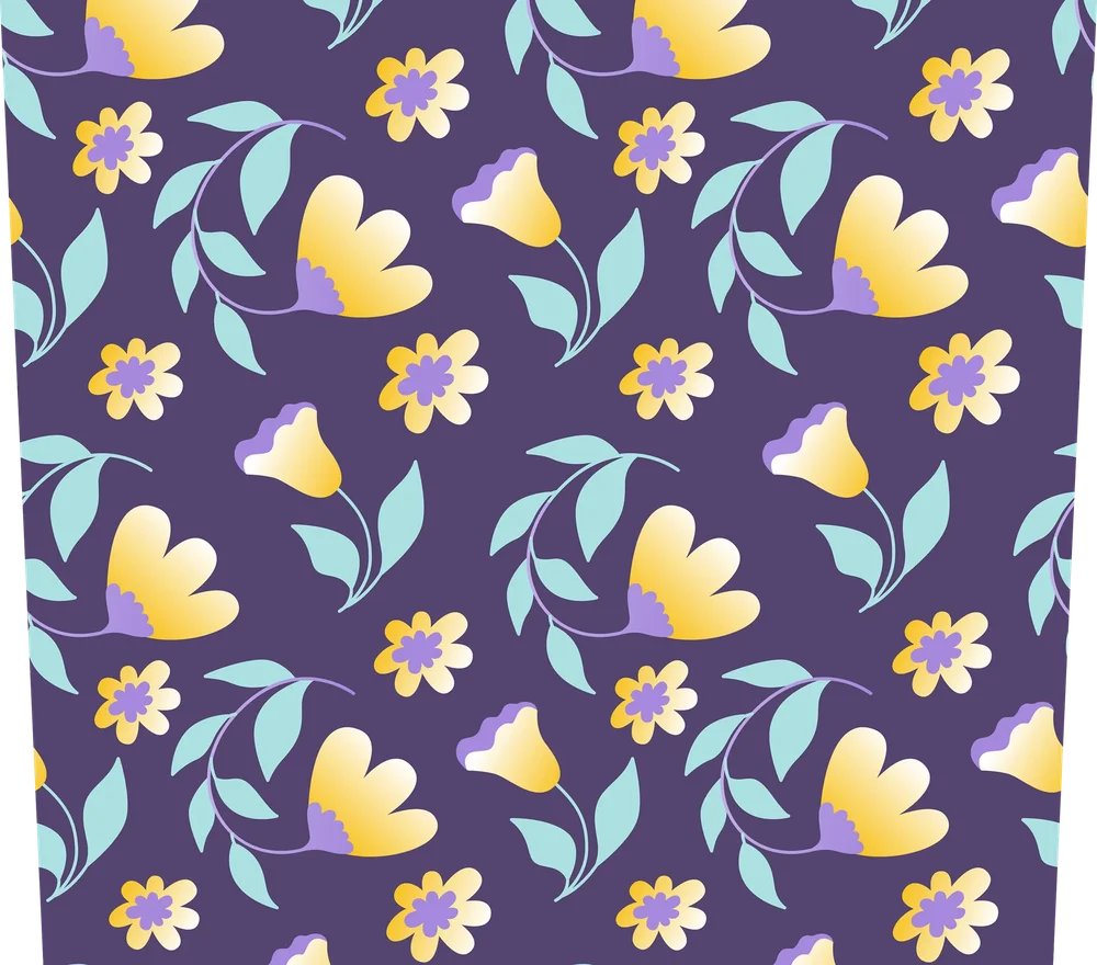 Purple Garden Floral Seamless Pattern