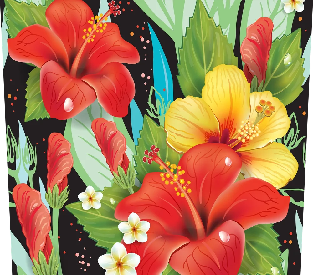 Tropical Hibiscus Floral Pattern