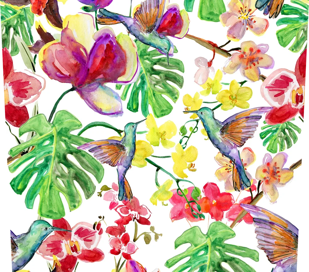 Tropical Hummingbirds and Florals