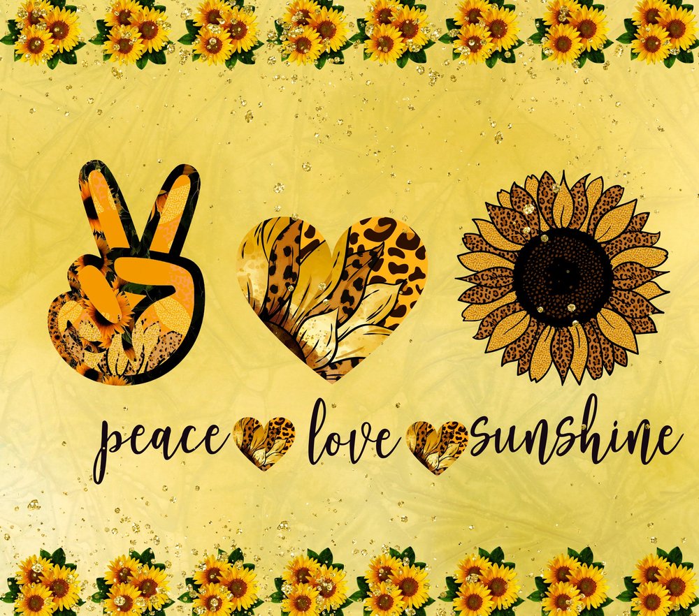 Peace Love Sunshine Sunflower — Multicolor Retro