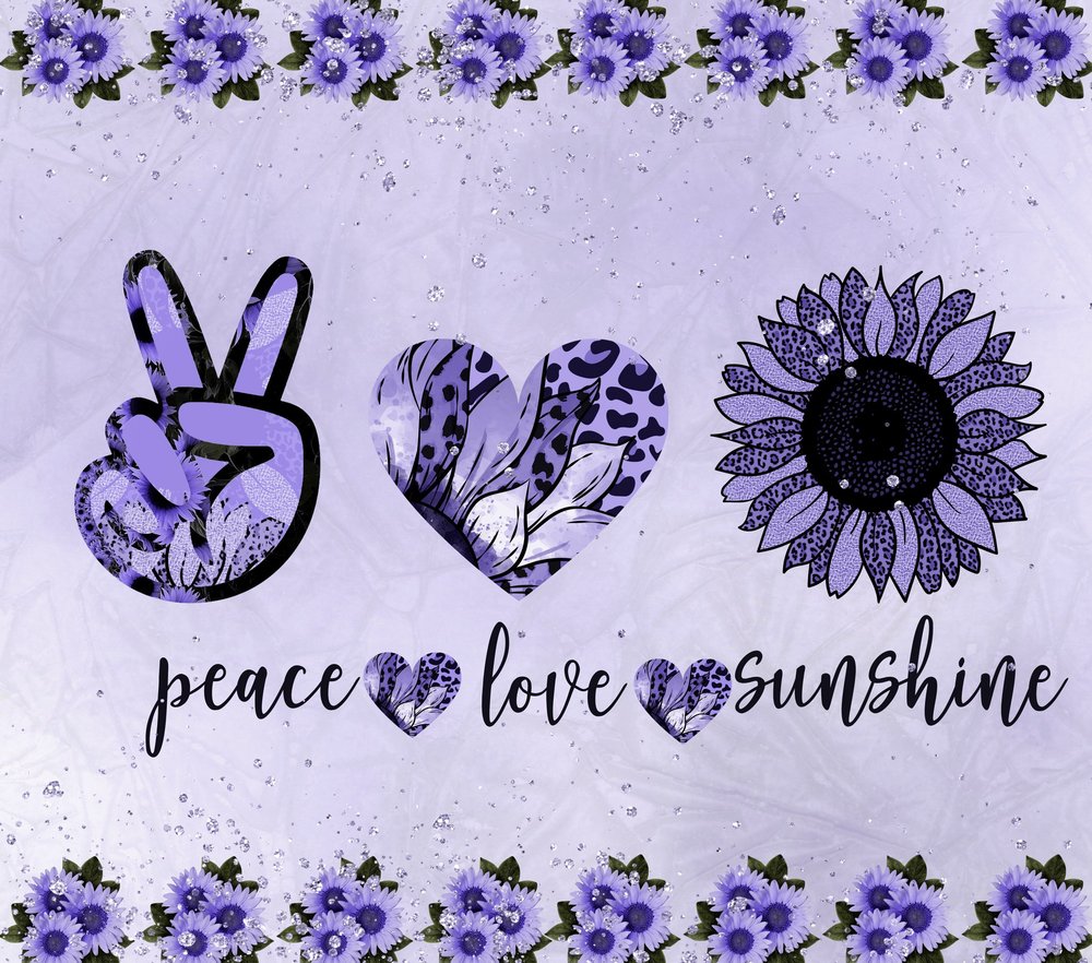 Peace Love Sunshine Floral — Multicolor Watercolor