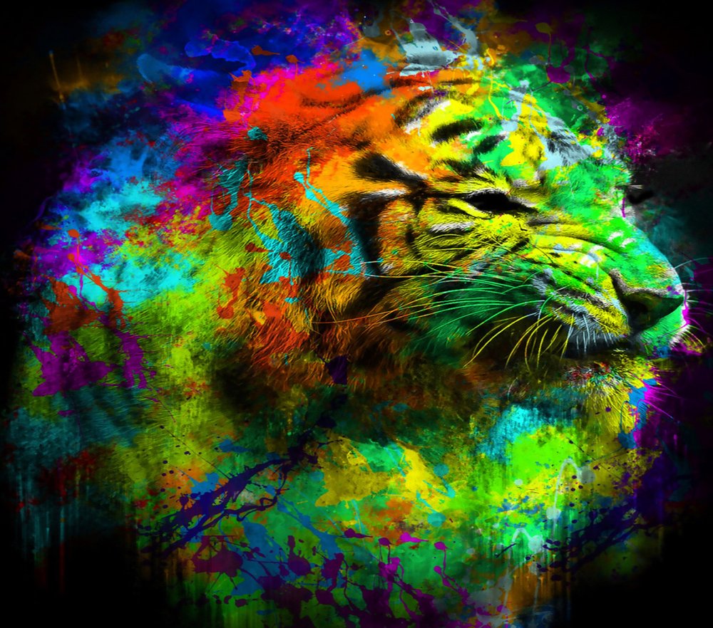 Neon Pop Art Lion