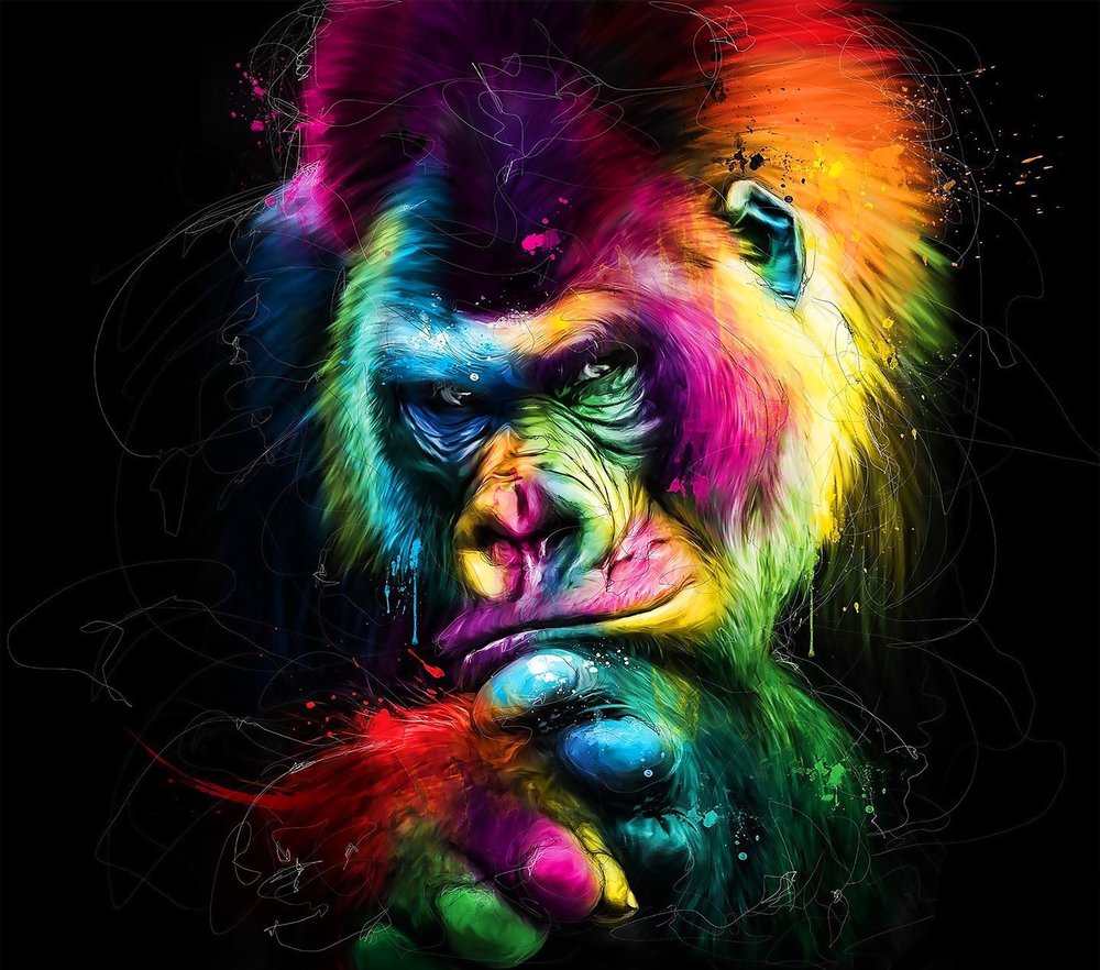 Colorful Pop Art Primate Portrait