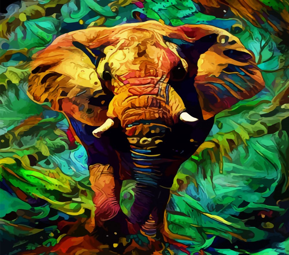Colorful Lion Jungle