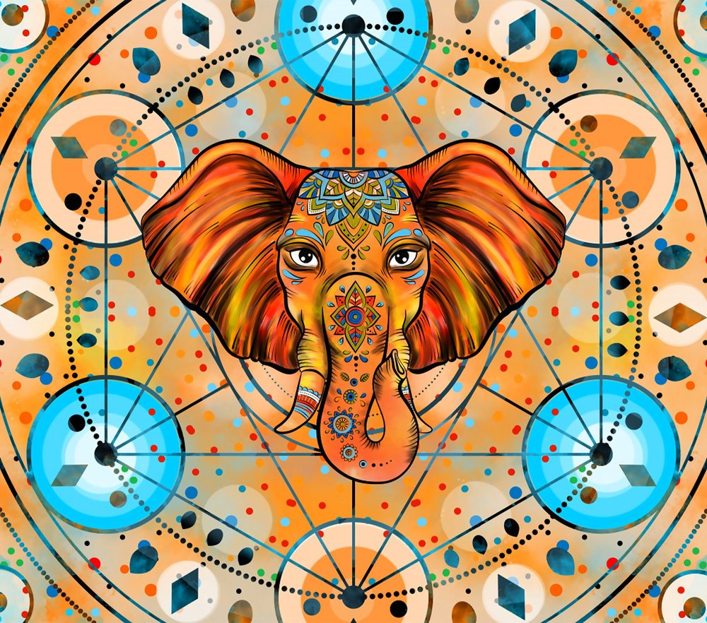 Mandala Elephant Spiritual Design