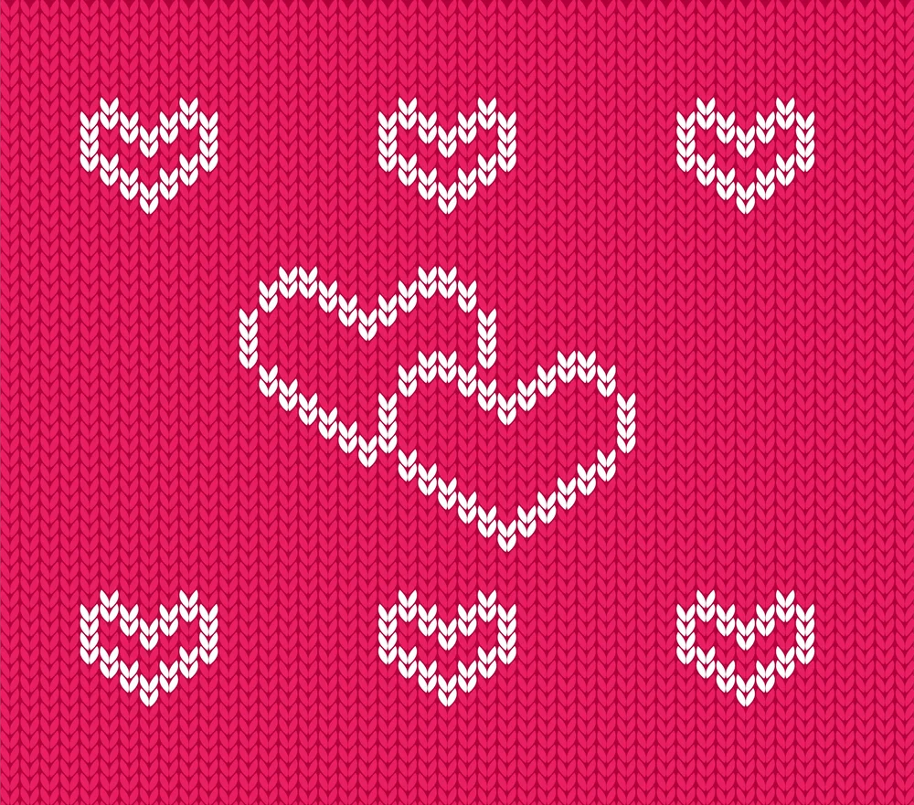 Knitted Hearts Pattern — Red Knit