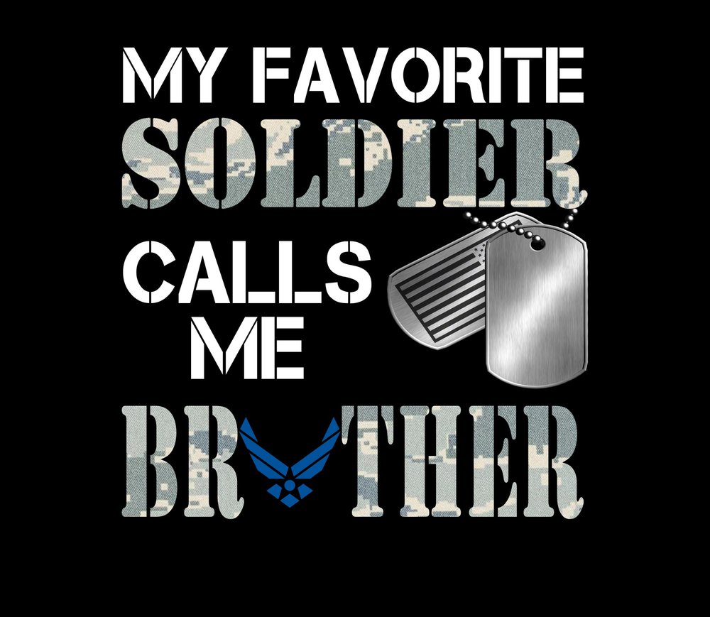 My Favorite Soldier Calls Me Brother — Black Distressed