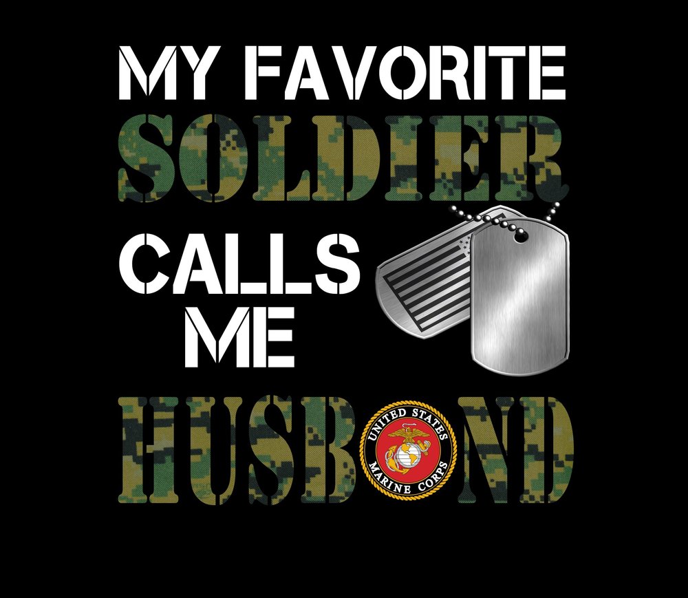 My Favorite Soldier Calls Me Husband — Black Distressed
