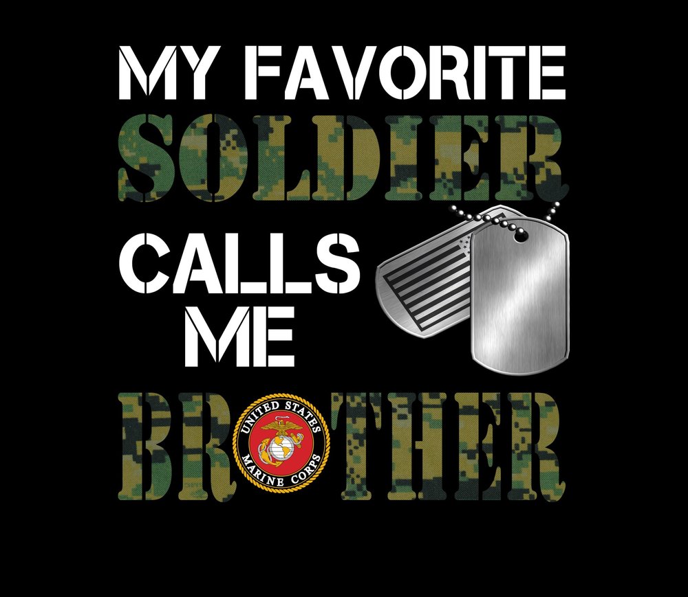 My Favorite Soldier Calls Me Brother — Black Distressed 2