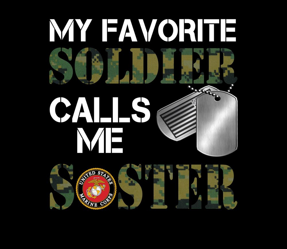 My Favorite Soldier Calls Me Sister — Black Distressed