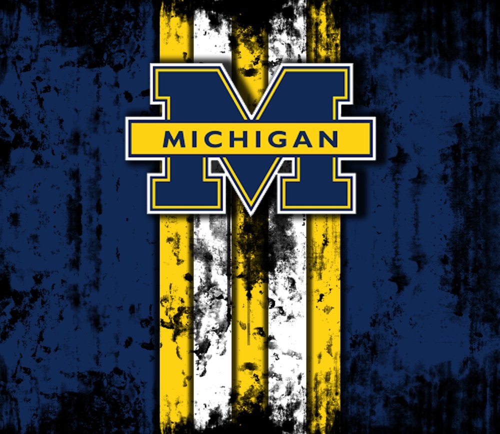 Michigan Wolverines Distressed Logo — Multicolor Distressed