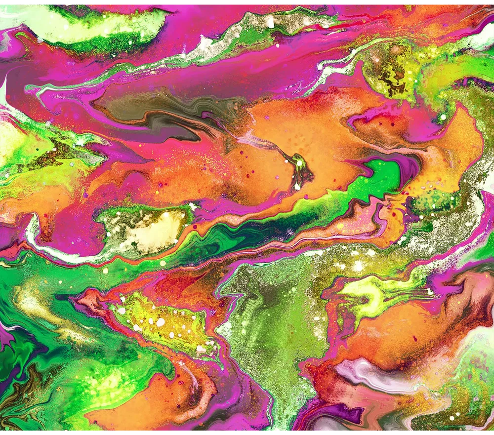 Neon Marble Fluid Art Pattern