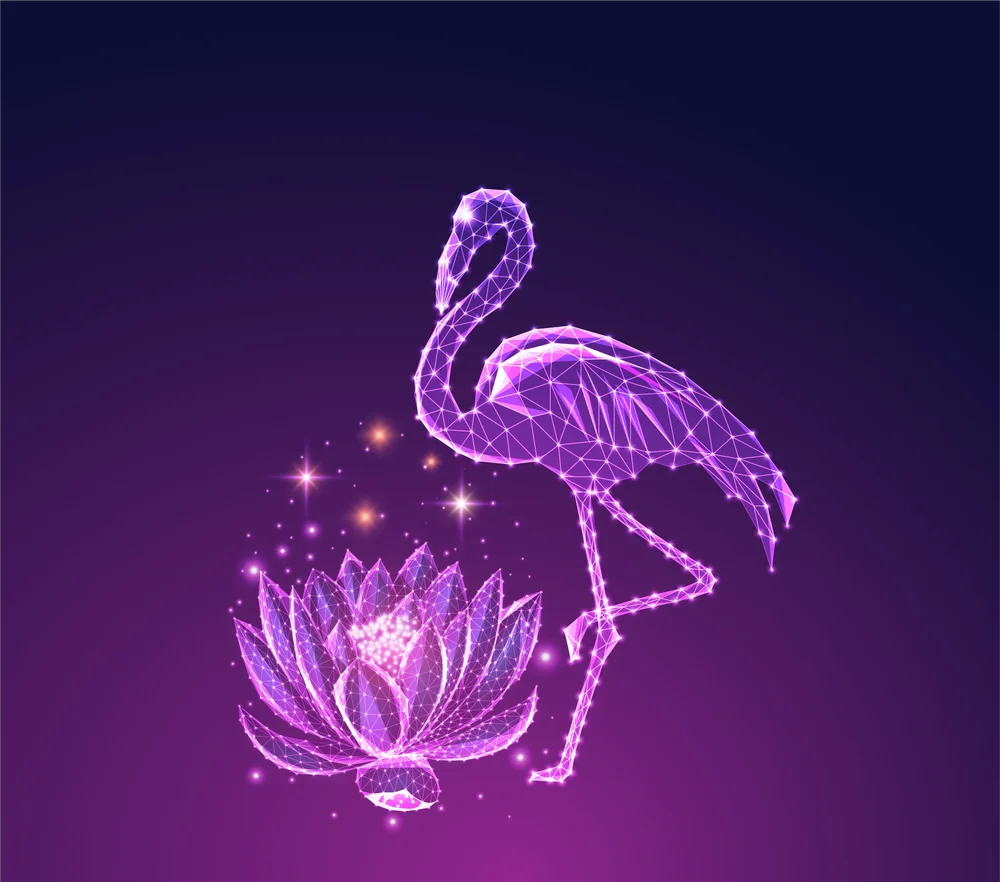 Neon Flamingo Lotus Glow