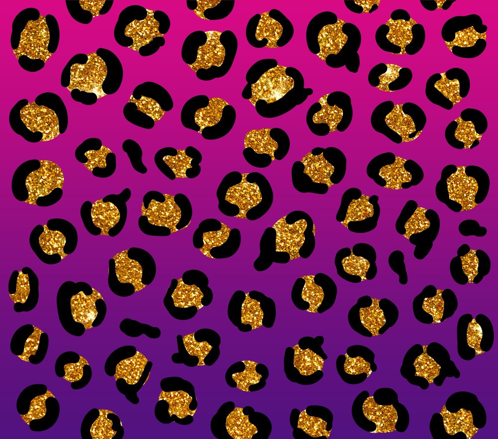 Gold Glitter Leopard Print — Multicolor Glitter