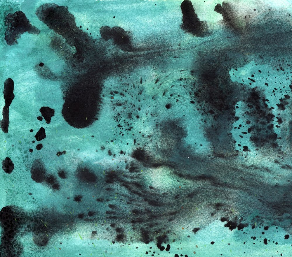 Teal & Black Ink Splatter Texture