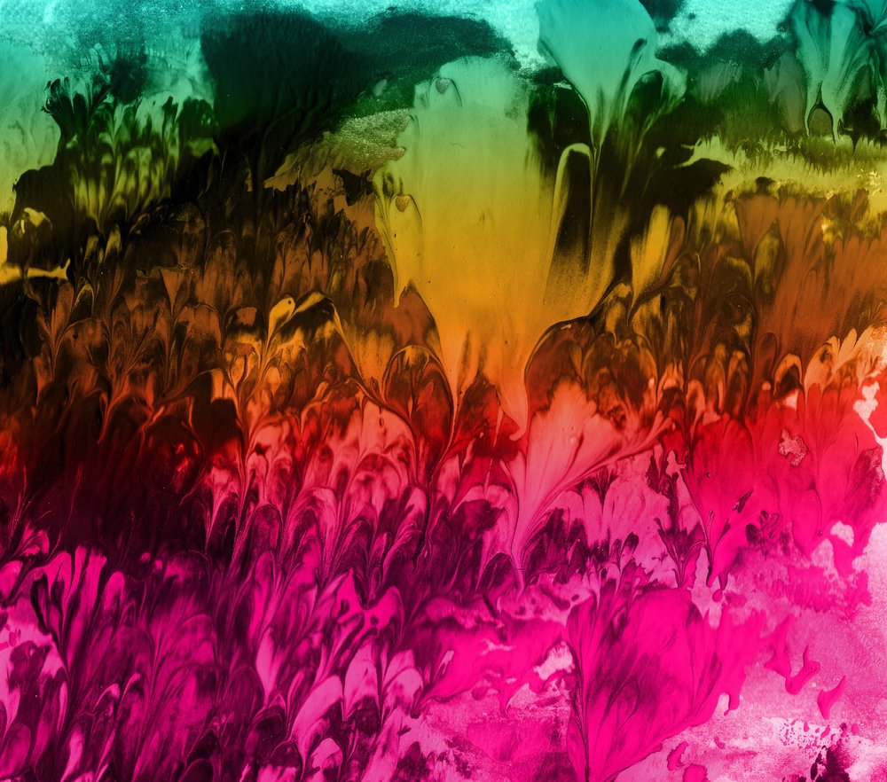 Rainbow Watercolor Floral Gradient