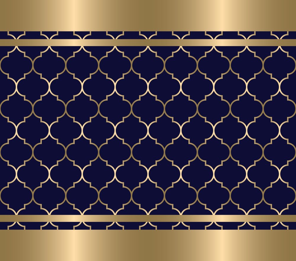 Navy and Gold Moroccan Trellis