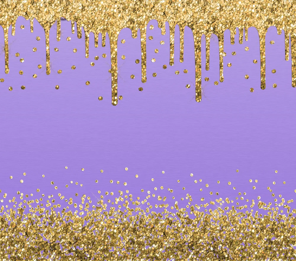 Gold Glitter Drip on Purple
