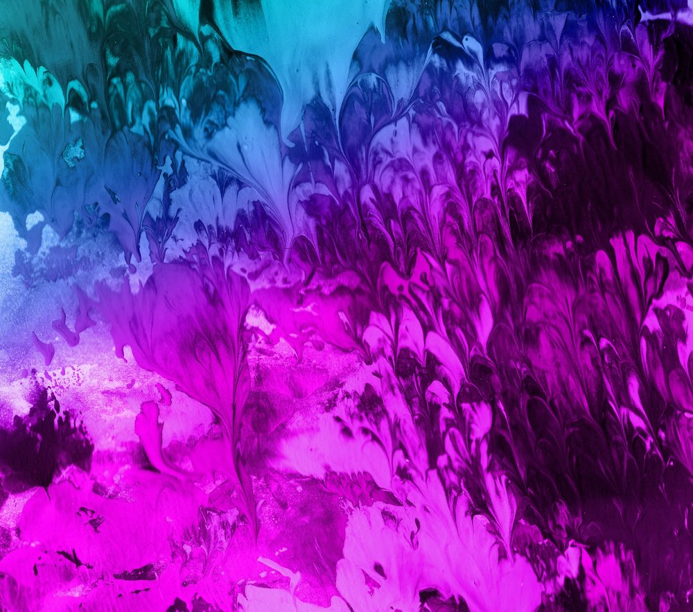 Neon Cyan to Magenta Fluid Art
