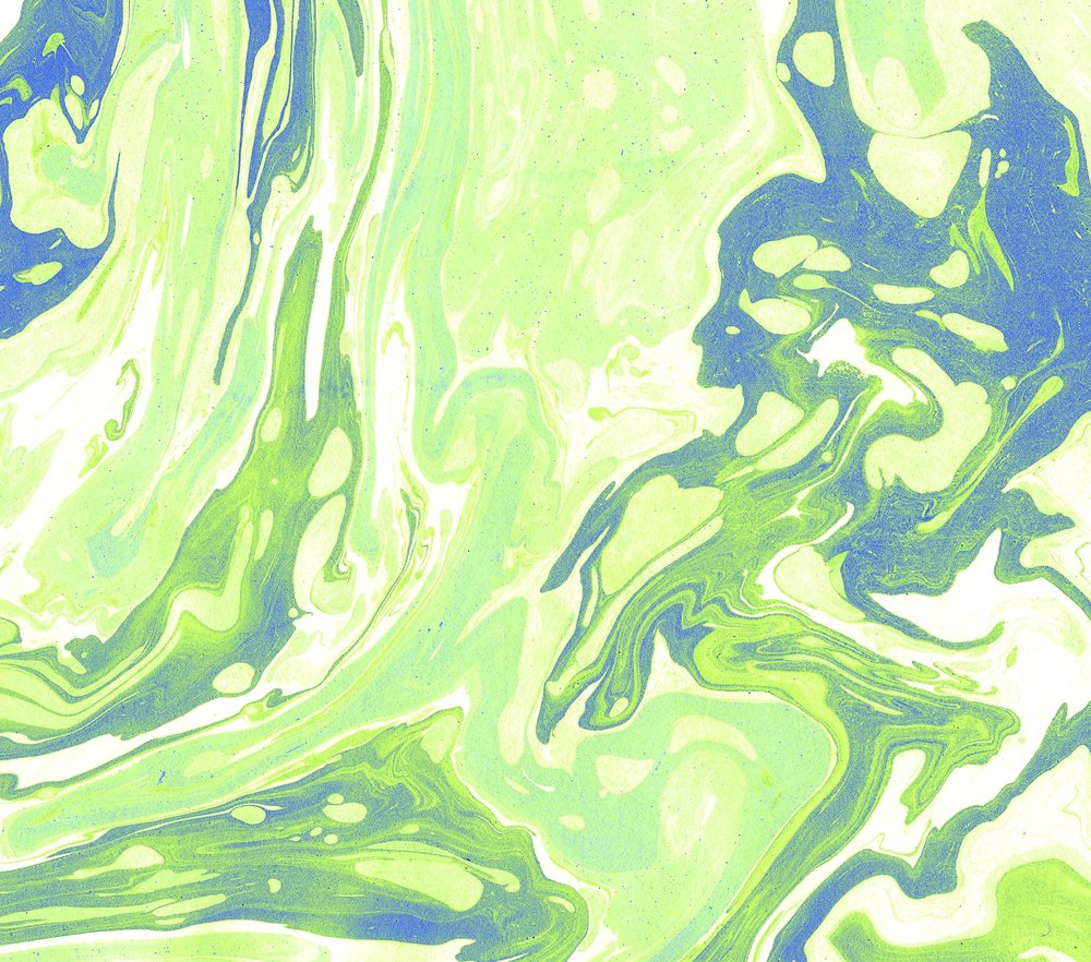 Blue and Lime Marble Swirl