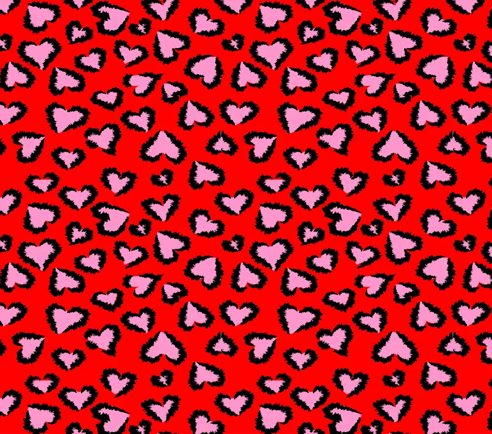 Pink Leopard Hearts Pattern