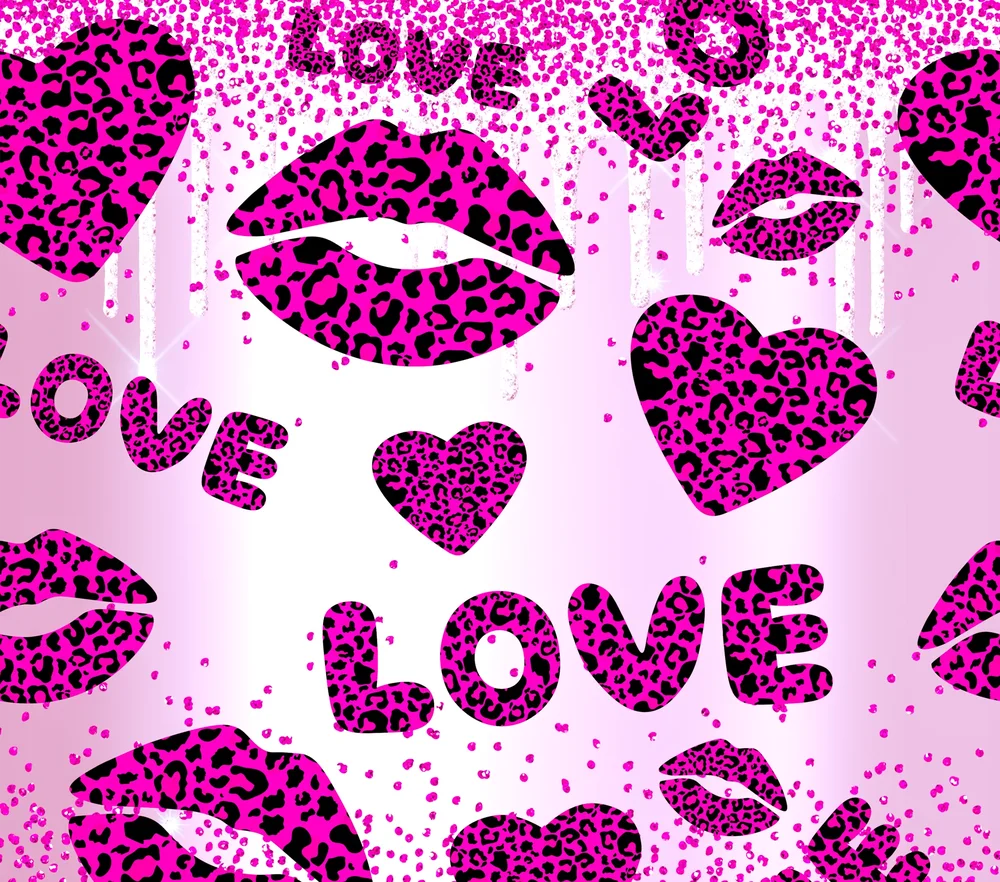Leopard Print Love Lips Heart
