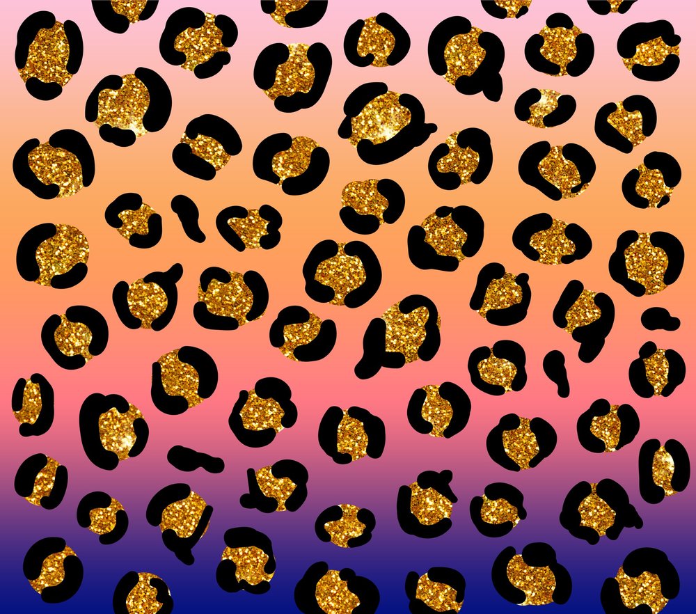 Gold Glitter Leopard Print — Multicolor Glitter 2