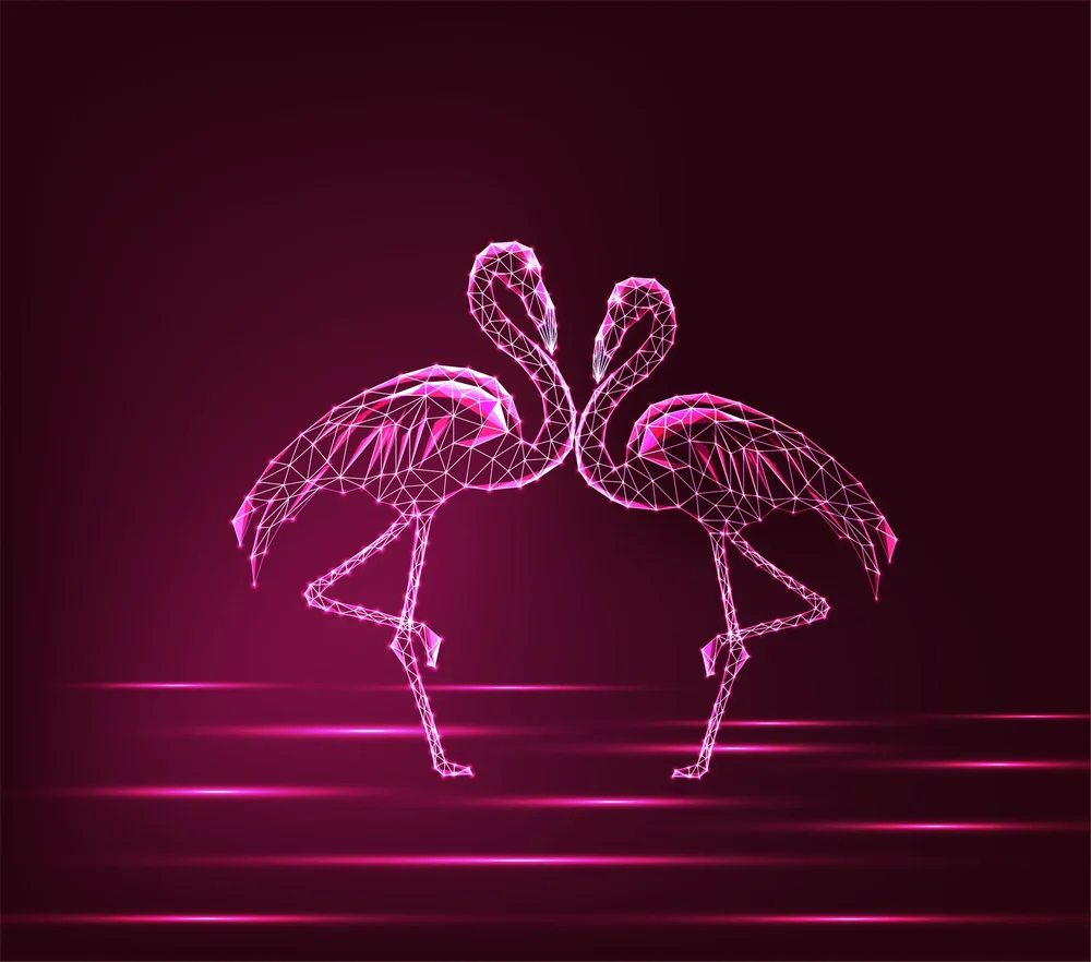 Neon Flamingo Wireframe