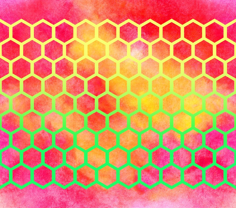 Watercolor Honeycomb