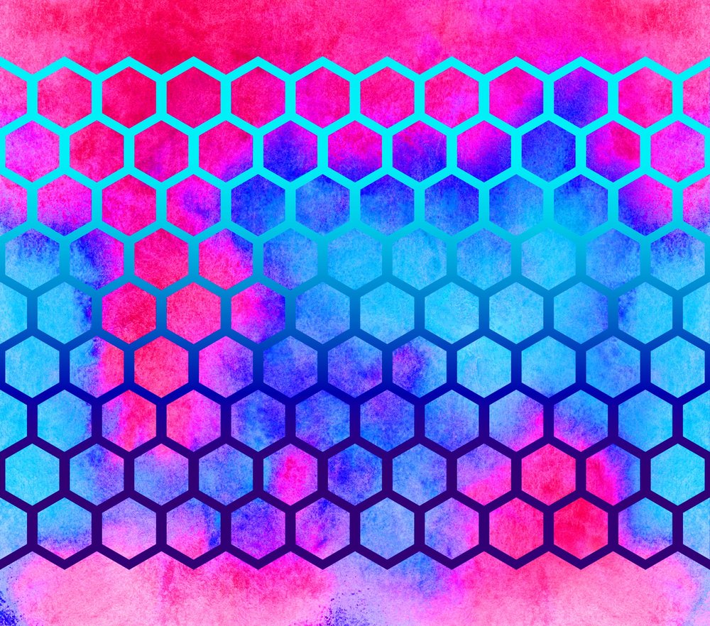 Watercolor Honeycomb Gradient