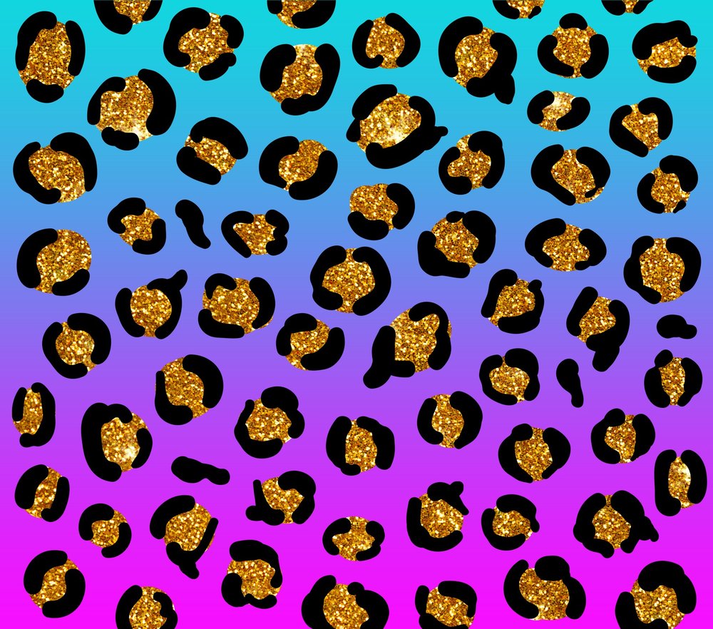 Gold Glitter Leopard Print — Multicolor Sparkly