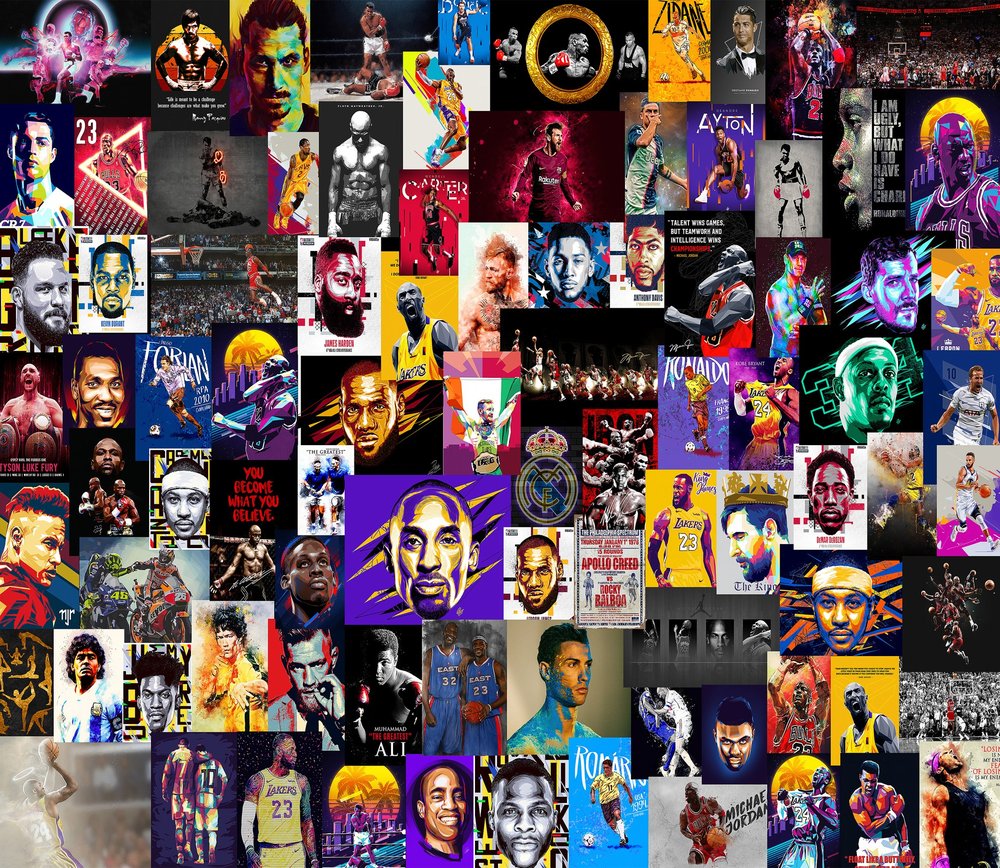 Sports Legends Collage Poster