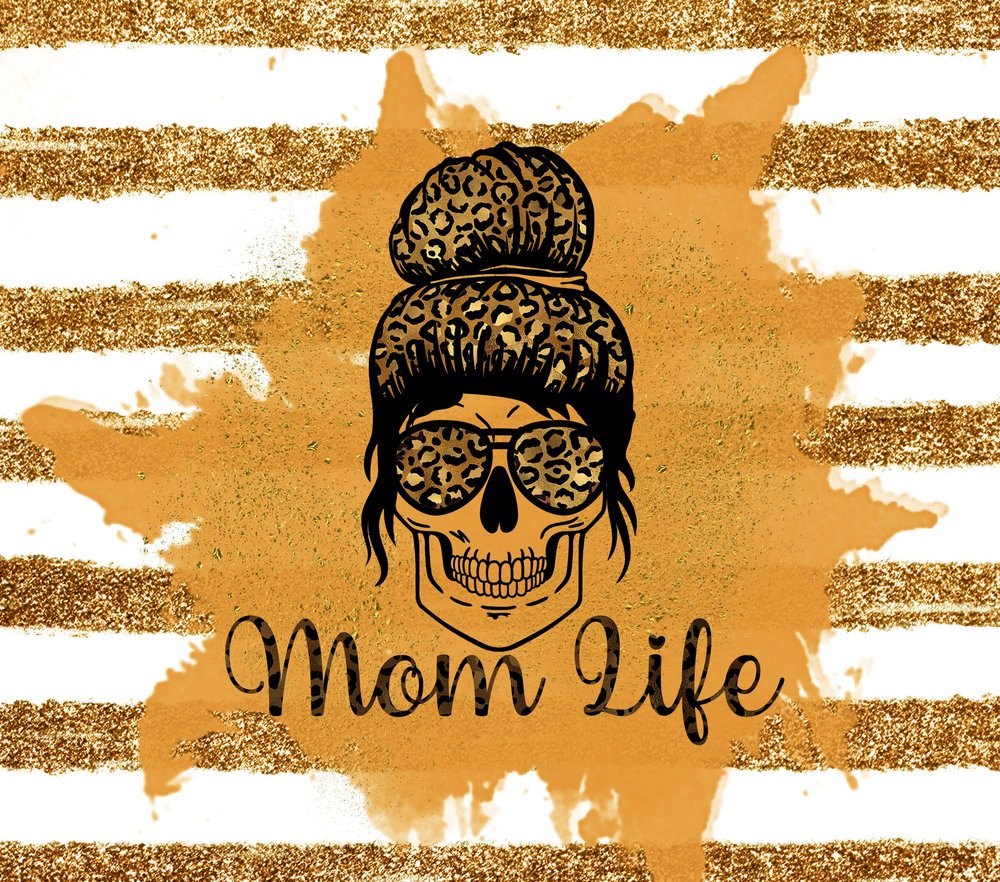 Mom Life Leopard Skull
