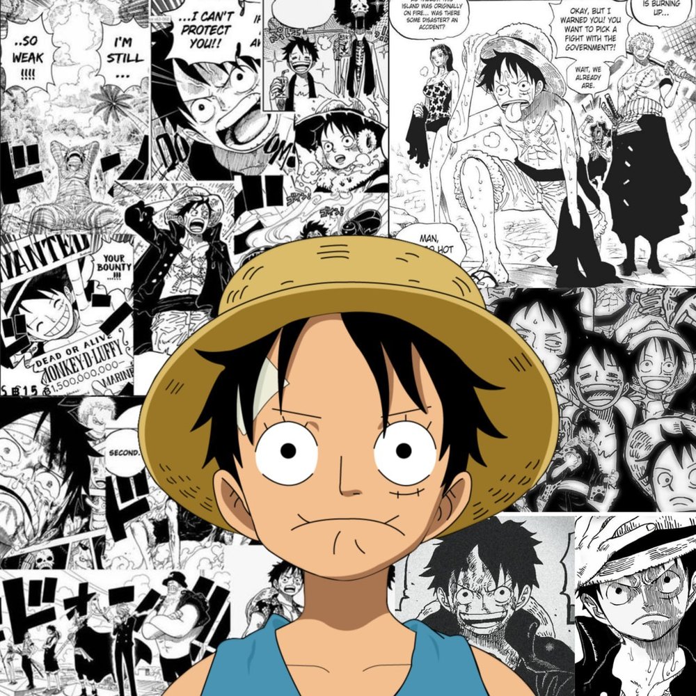 Luffy Manga Collage Graphic