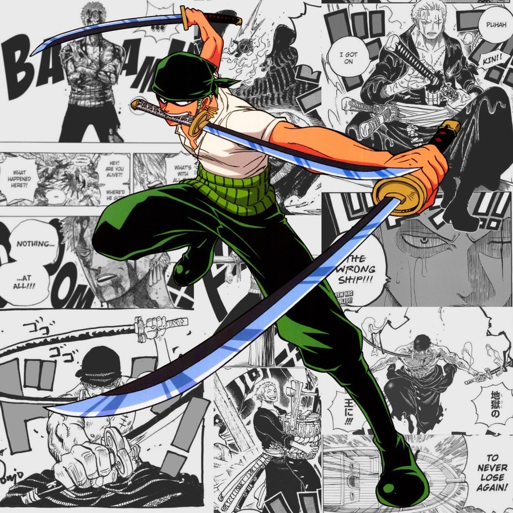 Roronoa Zoro Action Manga Collage