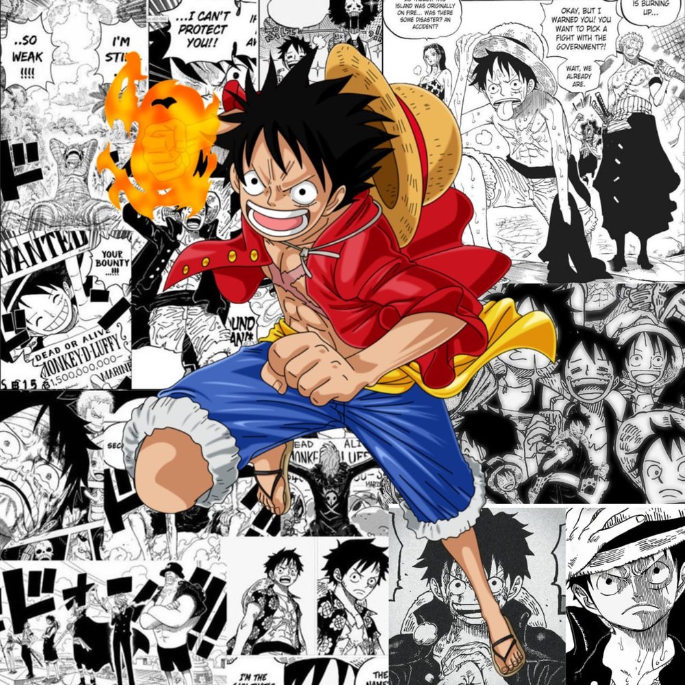 Luffy Manga Collage One Piece