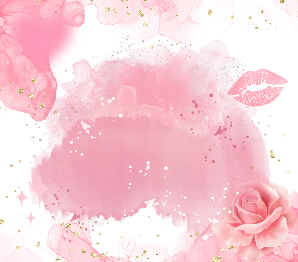 Pink Floral Watercolor Splatter