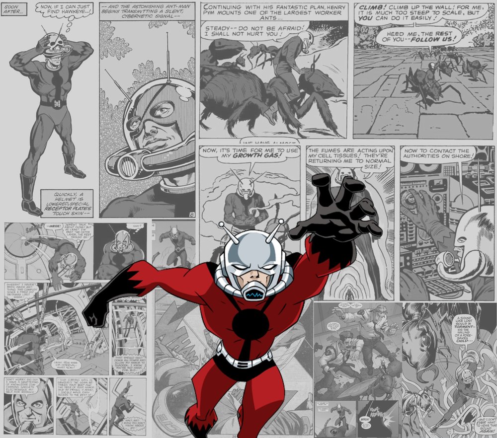 Ant-Man Comic Book Collage