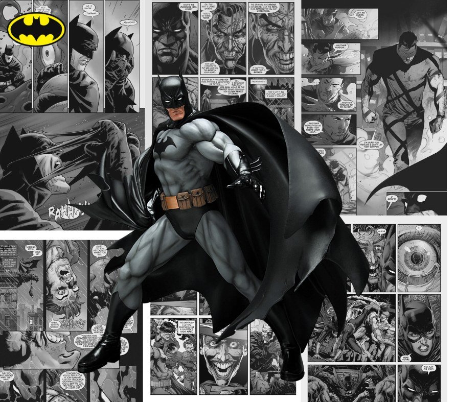 Batman Comic Collage Print