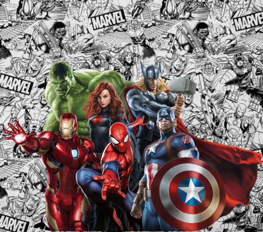Marvel Avengers Comic Book Collage