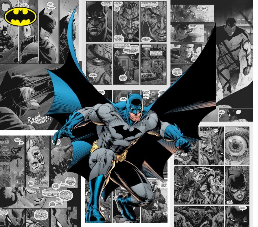 Batman Comic Collage Panel