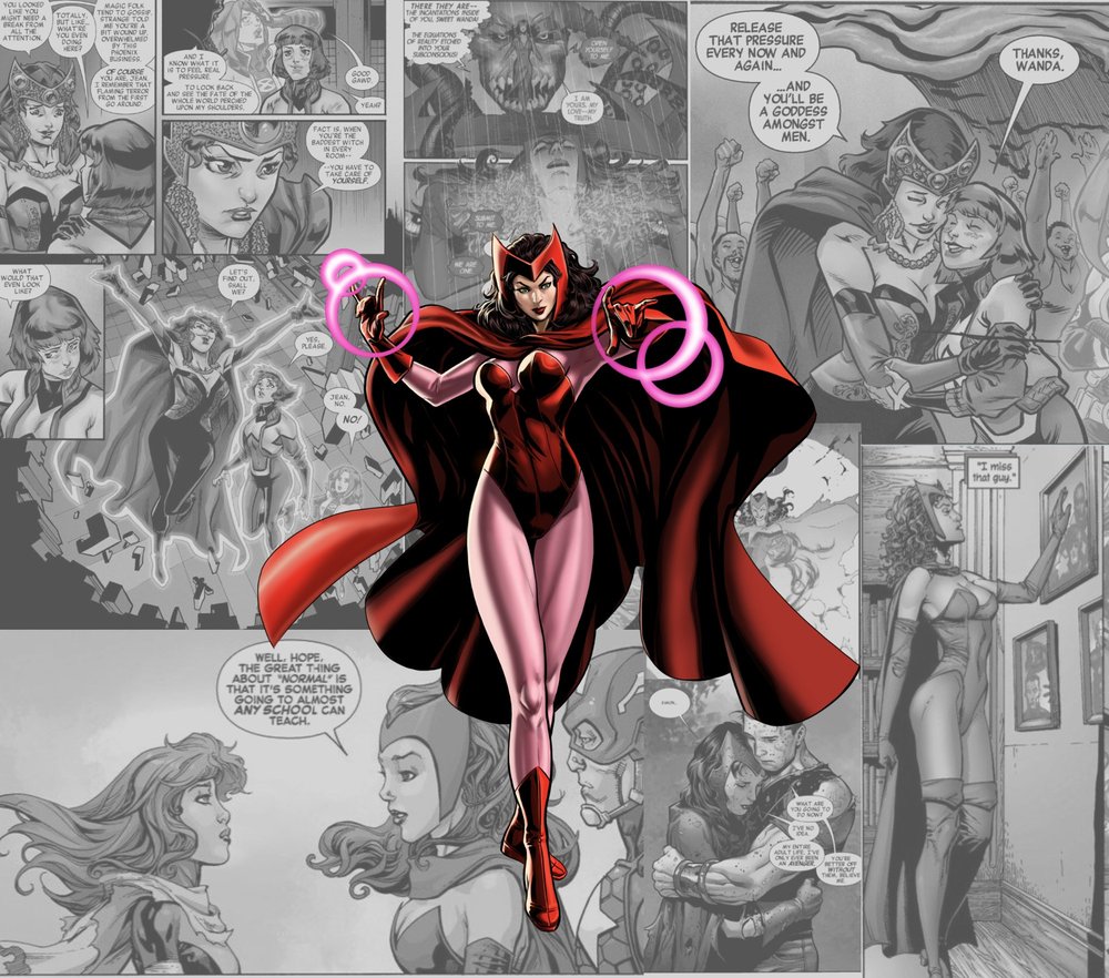 Scarlet Witch Comic Book Collage