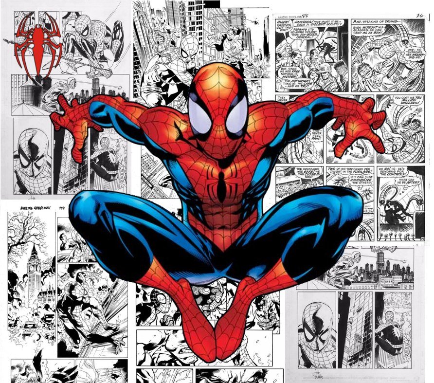 Spider-Man Comic Collage Graphic