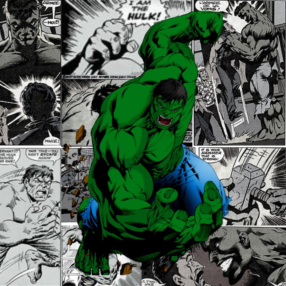 Hulk Comic Panel Collage
