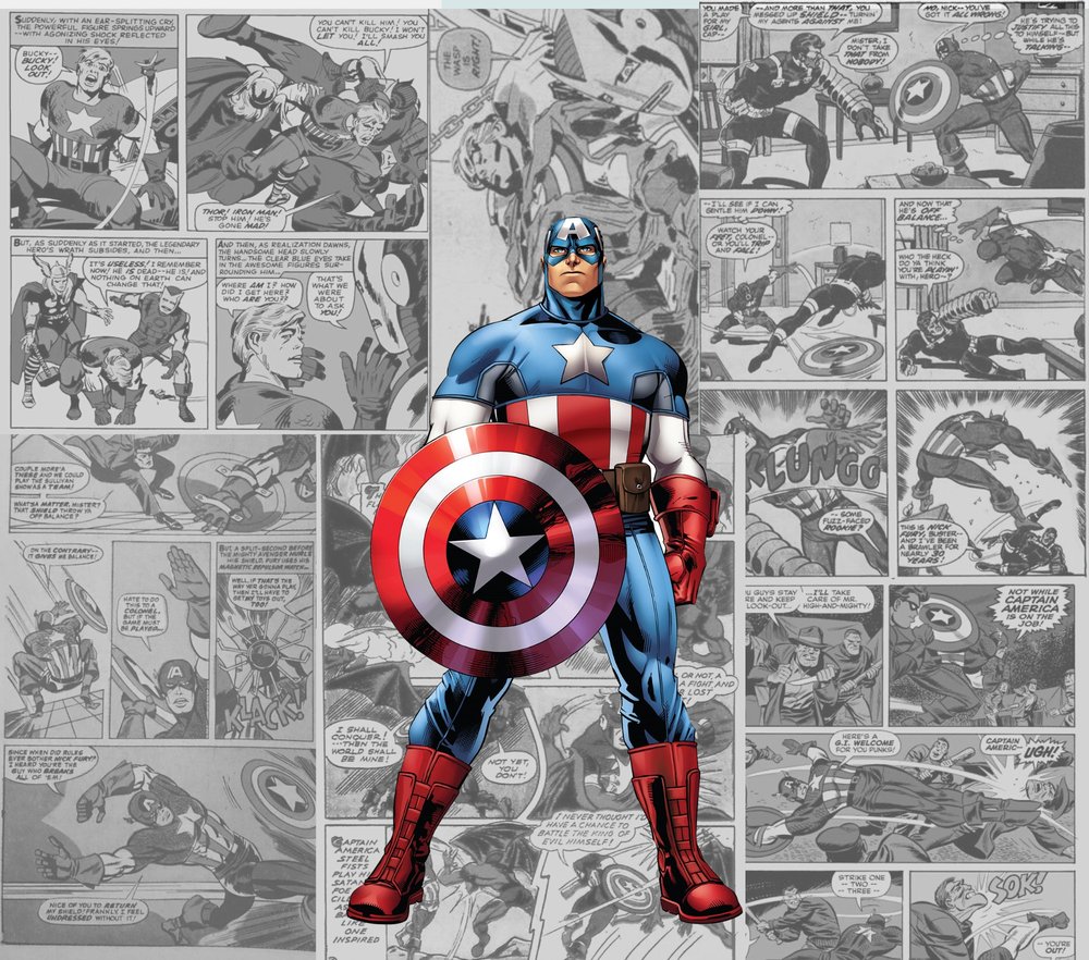 Captain America Comic Panel Collage